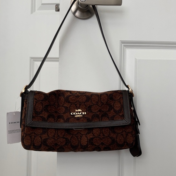 Coach Etta Small Flap Shoulder Bag in Signature Chenille
